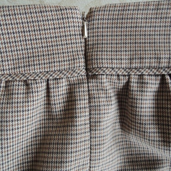 Lands' End Canvas Brown Houndstooth Ruffle Mini Skirt 4 *Fits 6-8 - Picture 8 of 10
